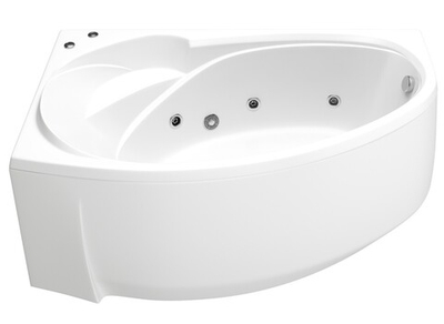 Ванна акриловая BAS Флорида левая 1600х880 с гидромассажем и каркасом