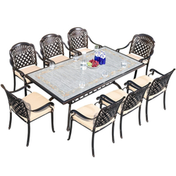 Стол из литого алюминия с керамикой Древний путь (Ancient ways)