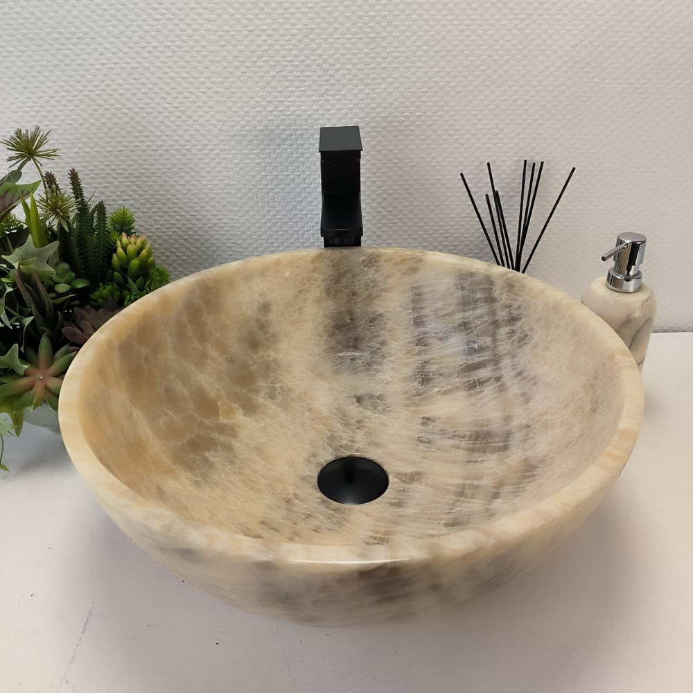 Раковина из оникса Bowl Grey TinLip BO-63042 45*45*17 42