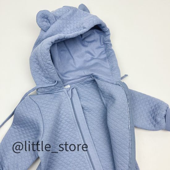 Комбинезон из капитония "Быстрые машинки" серо-голубой