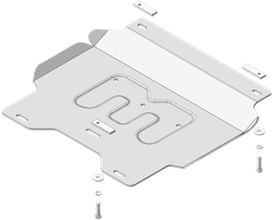 Защита картера двигателя, Переднего дифференциала. 5 мм, Алюминий. для Dodge Ram 1500 2024-н.в., Motodor.32916