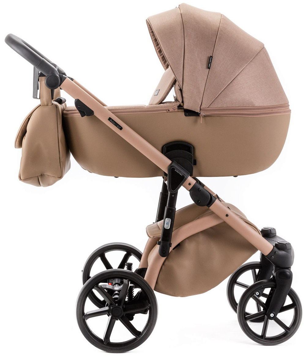 Детская коляска Adamex Nola Natura 2 в 1 N-5-CAMEL (Т.БЕЖ + Т.БЕЖ.КОЖА)