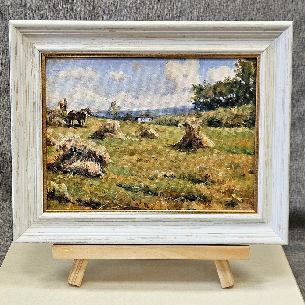 Картина "Уборка сена" 15х20