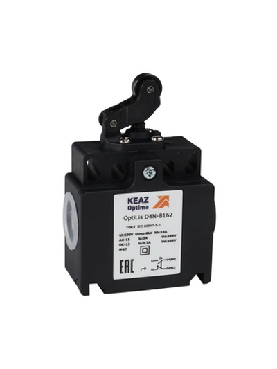 Выключатель концевой OptiLiS D4N-8162 рычаг роликовый горизонт. перемещение EN 50047 XCKT2121P16 КЭАЗ 365316