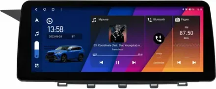 Магнитола Mercedes-Benz GLK 2012-2015 - Canbox H-Line 0064 монитор 12.3" QLED в стиле BMW на Android 10, ТОП-процессор, CarPlay, 4G SIM-слот