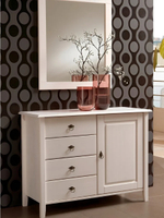 Dipriz Тумба в прихожую Боцен из сосны, 4 ящ. 1 дв., белая