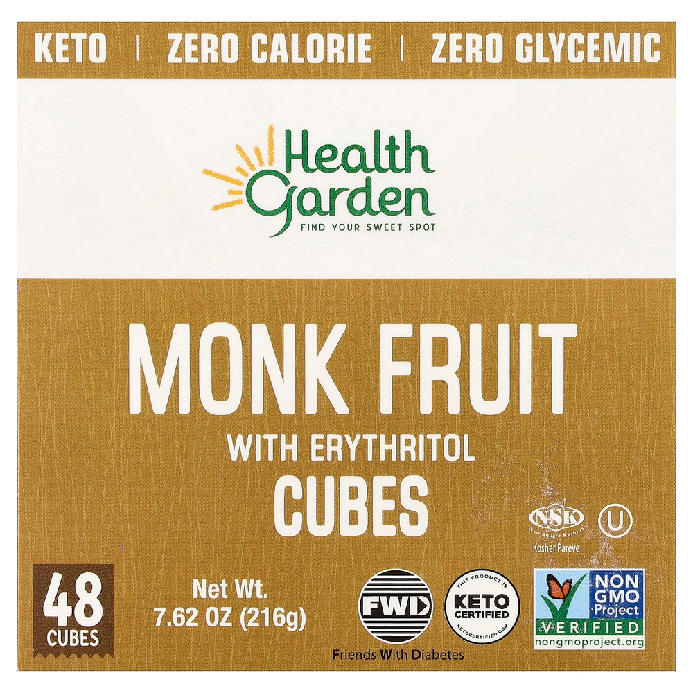 Health Garden, архат с кубиками эритритола, 48 кубиков, 216 г (7,62 унции)