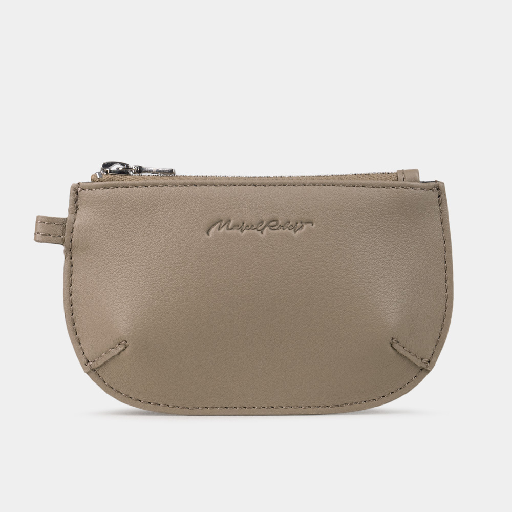 Ключница-кошелек Chatelain из кожи теленка, бежевого цвета