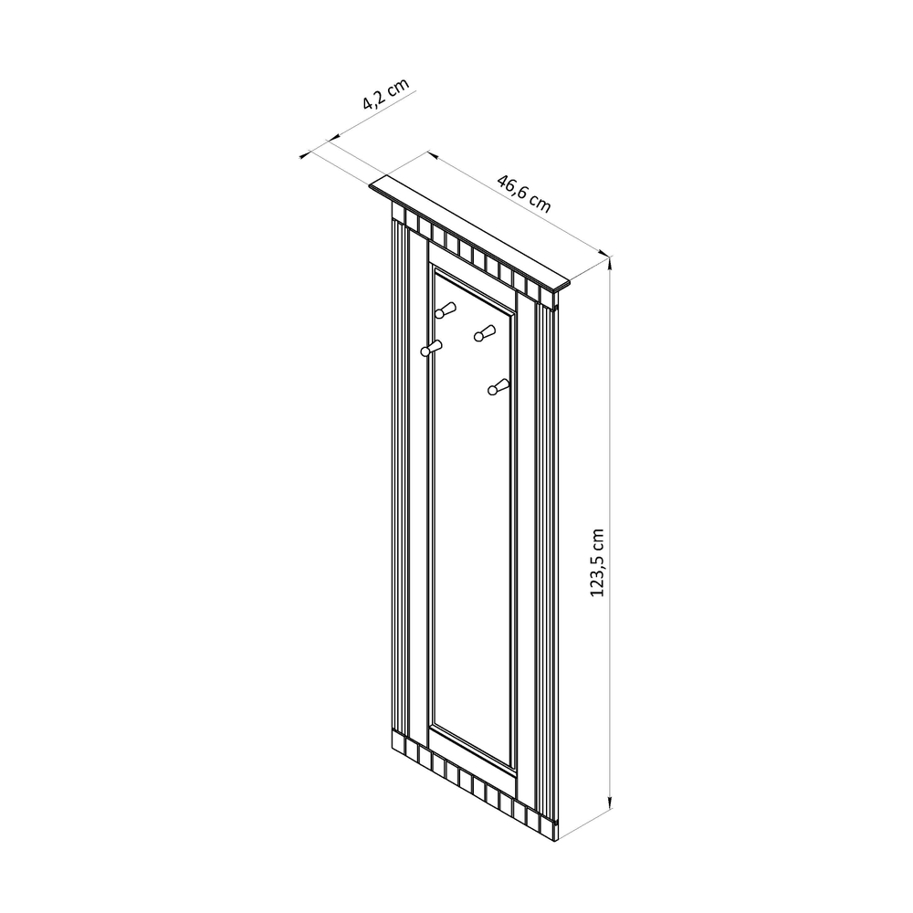 Вешалки настенные для одежды Неаполь 47х125 см из массива сосны, 2 шт., деревянные вешалки в прихожую, эвкалипт