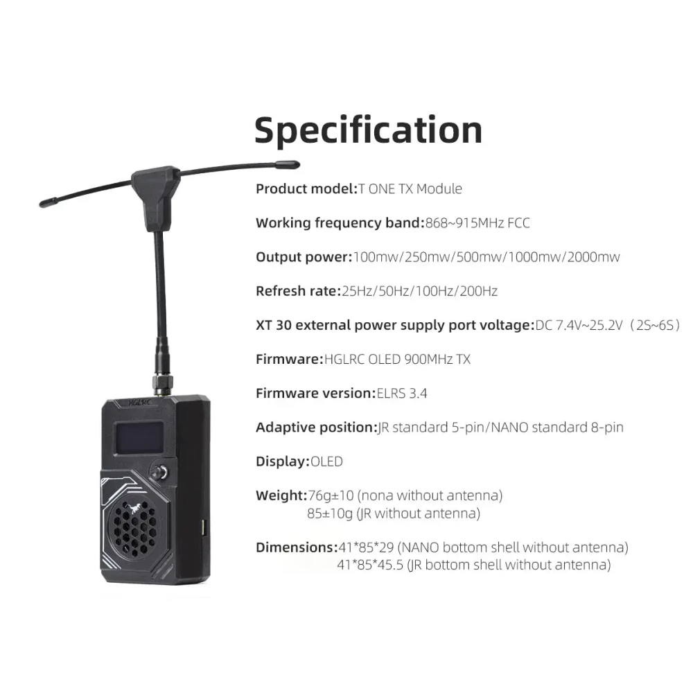 Передатчик (TX) HGLRC ELRS 915 2W