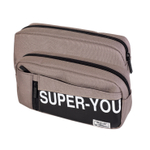 Пенал-косметичка Alingar, ткань, молния, боковой карман, 21 см х 10 см х 6 см, "SUPER-YOU", ассорти