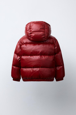 ZARA ВОДО- И ВЕТРОНЕПРОНИЦАЕМЫЙ ПУХОВИК С КАПЮШОНОМ, ТЕМНО-РОЗОВЫЙ