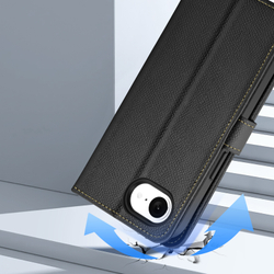 Чехол кошелек с MagSafe из TPU кожи от Dux Ducis для iPhone 16e, SE (с 2025-), серия Lawa Series Case
