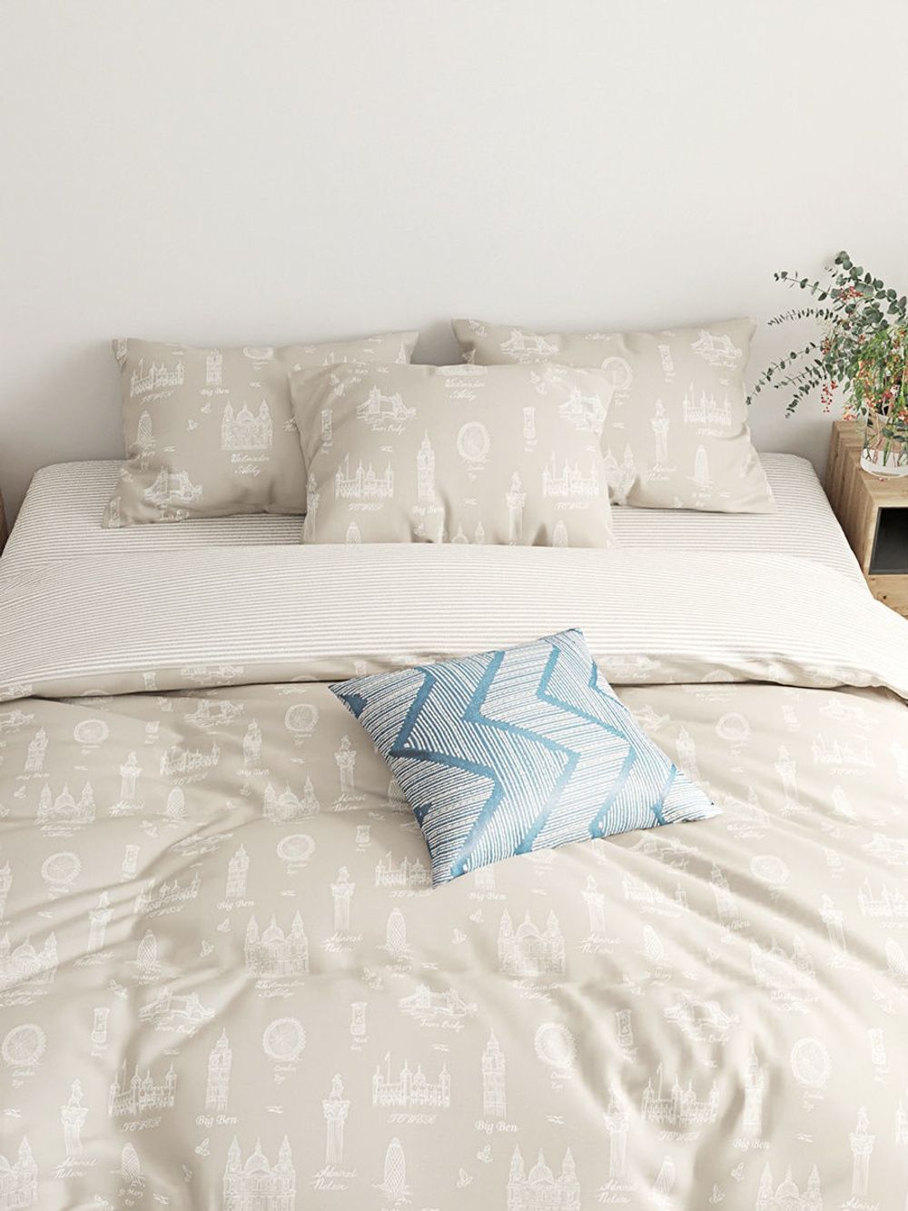 Пододеяльник Сказка "Туманный альбион/Лутон" 1,5-сп 145х215 см на молнии , перкаль