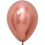 Шар (12''/30 см) Reflex, Зеркальный блеск, Розовое золото (968), хром, 10 шт.