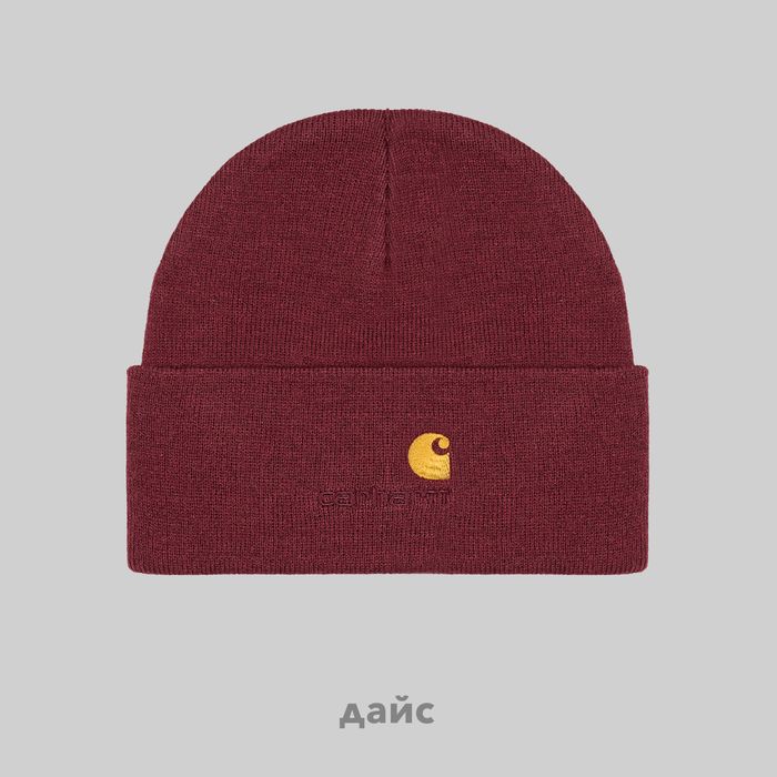 Шапка Carhartt WIP American Script Beanie артикул:I034235_malbec - купить в магазине Дайс