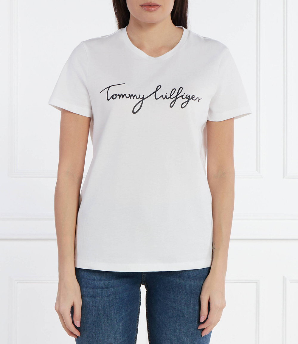 Футболка REG C-NK SIGNATURE Tommy Hilfiger - белый(WW0WW41674)