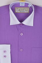Фиолетовая сорочка с белыми вставками TSAREVICH