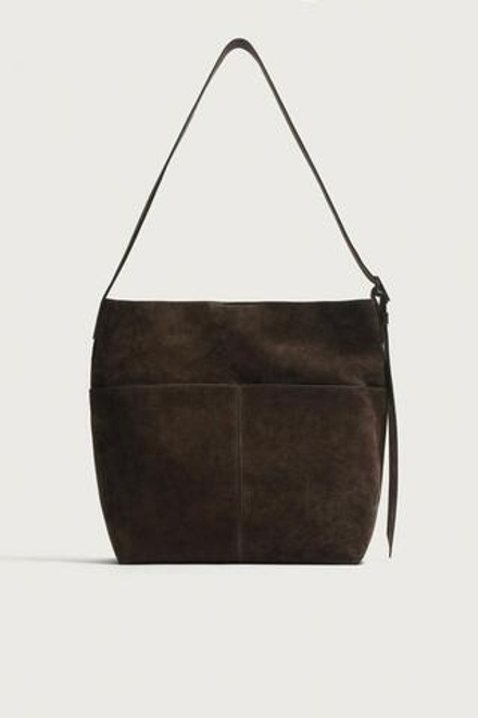 ZARA КОЖАНАЯ СУМКА-ШОПЕР, КОРИЧНЕВЫЙ
