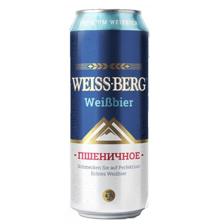 Пиво Weiss Berg Пшеничное светлое 0,45 л ж/б