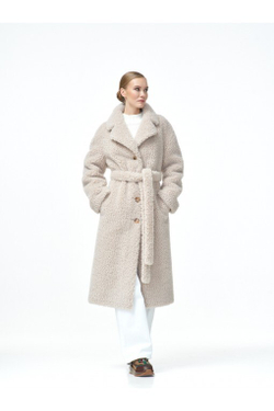 Пальто женское чебурашка из искусственной шерсти, бежевая, SilverFox