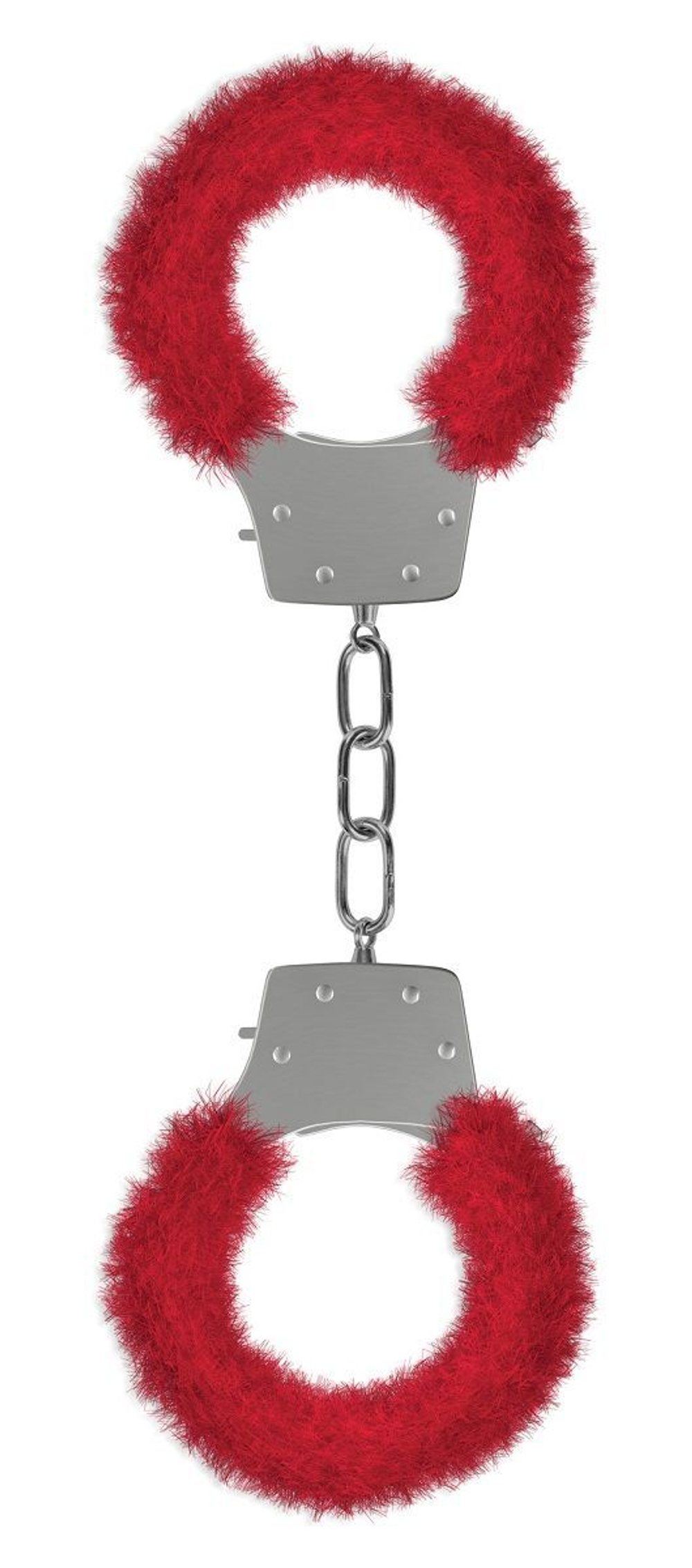 Красные пушистые наручники OUCH! Red (Цвет: красный)