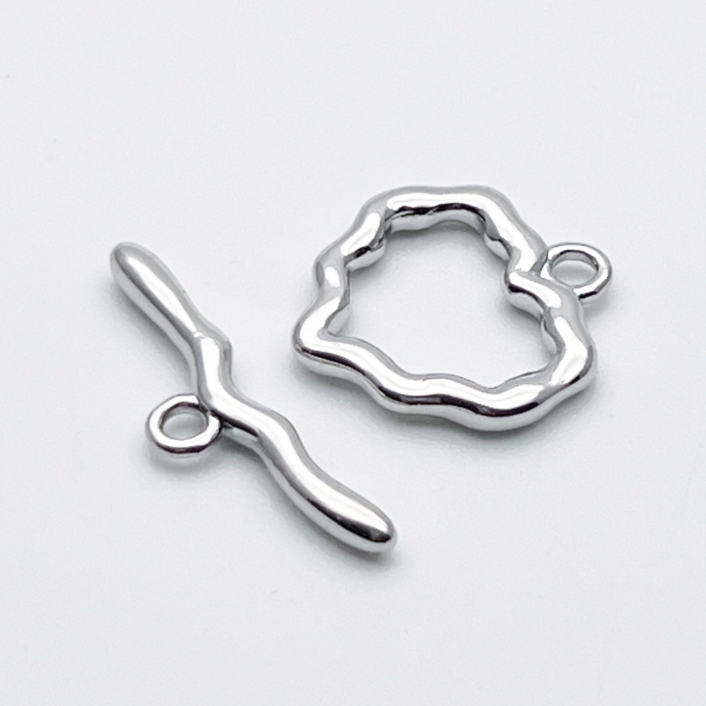 Замок-тоггл, цвет серебро, размер 15*15 мм, цена за 1 шт