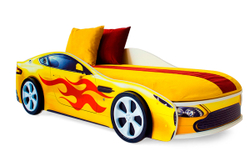 Кровать с матрасом Бельмарко Бондмобиль желтый