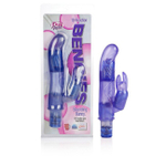 Гибкий фиолетовый вибратор с клиторальным стимулятором Bendies (10 функций) (Цвет: фиолетовый)