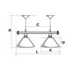 Лампа STARTBILLIARDS 2 пл. (плафоны зеленые,штанга зеленая,фурнитура золото)