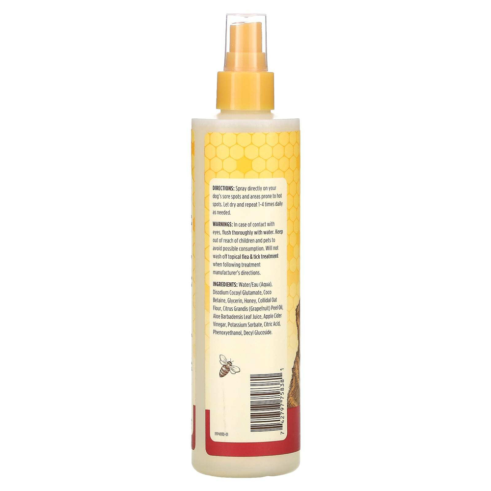 Burt's Bees, Успокаивающий спрей для собак с яблочным уксусом и алоэ вера, 10 жидких унций (296 мл)