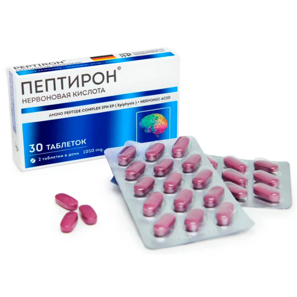 ПЕПТИРОН Ноотропный комплекс с пептидом эпифиза IPH EP, 30 таблеток