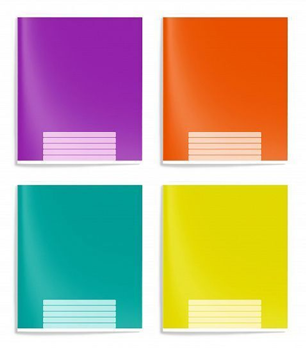 Тетрадь А5 96л. клетка "Яркий однотон" скреп. офс. мел. карт., ВД-лак (Schoolformat)