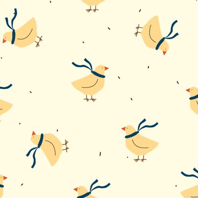 Нежный паттерн с птичками в шарфах