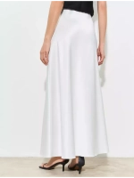 Юбка весенняя, молочная, атласная, плотная, на резинке