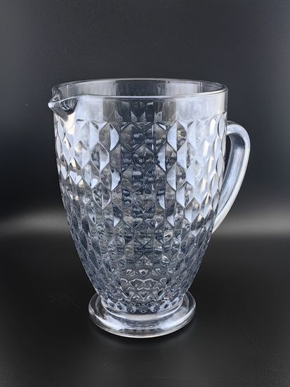 Кувшин стеклянный 1,1 л. на ножке синий, серия Грани