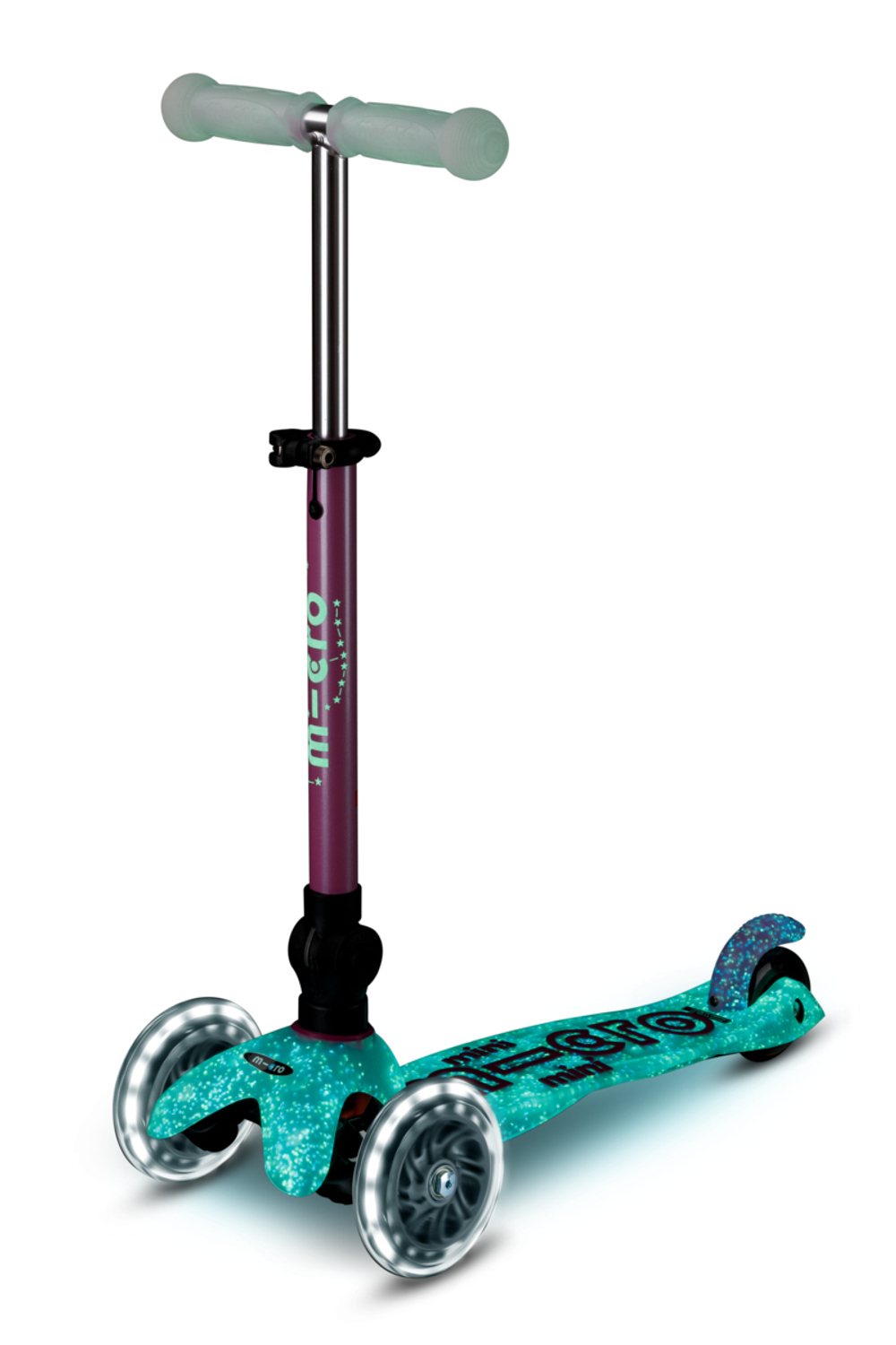 Самокат Mini Micro Deluxe Orion LED складной, розовый