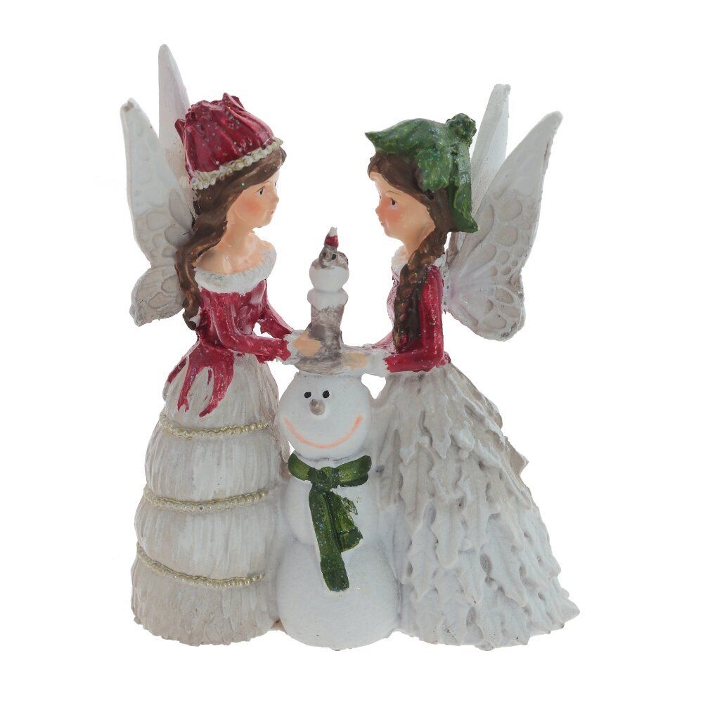 GAEM Фигурка декоративная "Феи и снеговик", L8 W3,5 H10 см