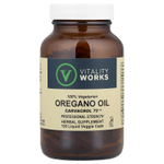 Vitality Works, масло орегано, карвакрол 70, 120 вегетарианских капсул с жидкостью