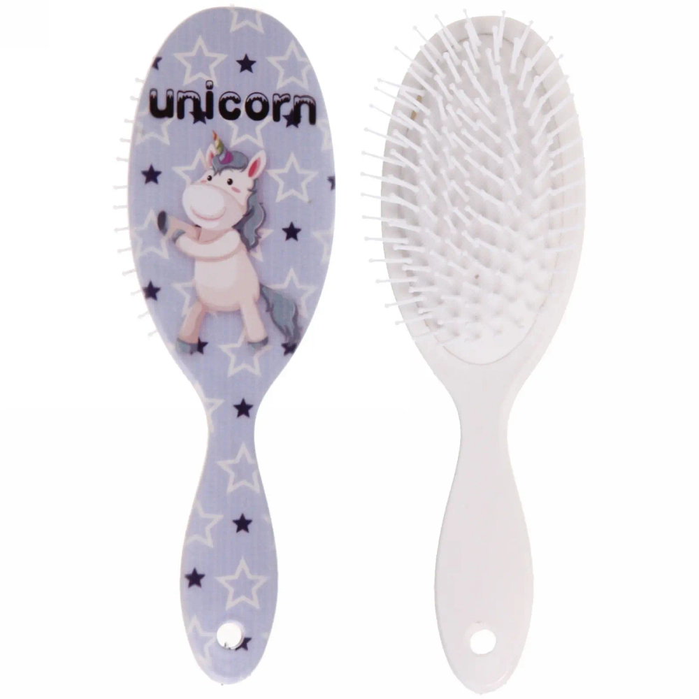 Расчёска массажная «Stylish hair - Единорожки», микс 4 вида, овал, 22*7 см