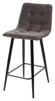 Полубарный стул CHILLI-QB графит #14, велюр / черный каркас (H=66cm)