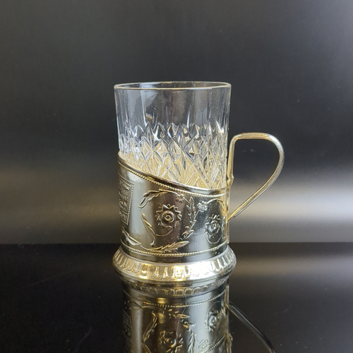 Подстаканник г. Горький СССР, 1960-1990 гг. с хрустальным стаканом