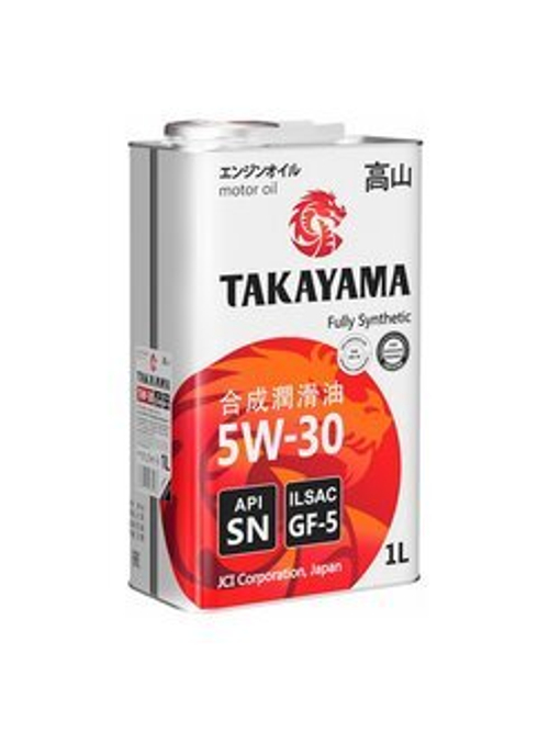Масло моторное синтетическое TAKAYAMA 5W30 API SN ILSAC GF-5  жестяная банка 1л