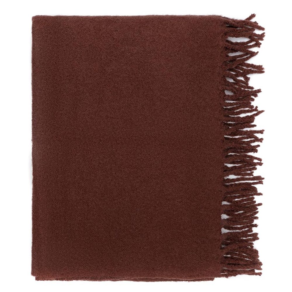 Плед мохеровый шоколадного цвета из коллекции Essential, 130х180 см