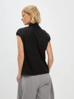 Футболка дизайнерская с цельнокроеным воротником черный