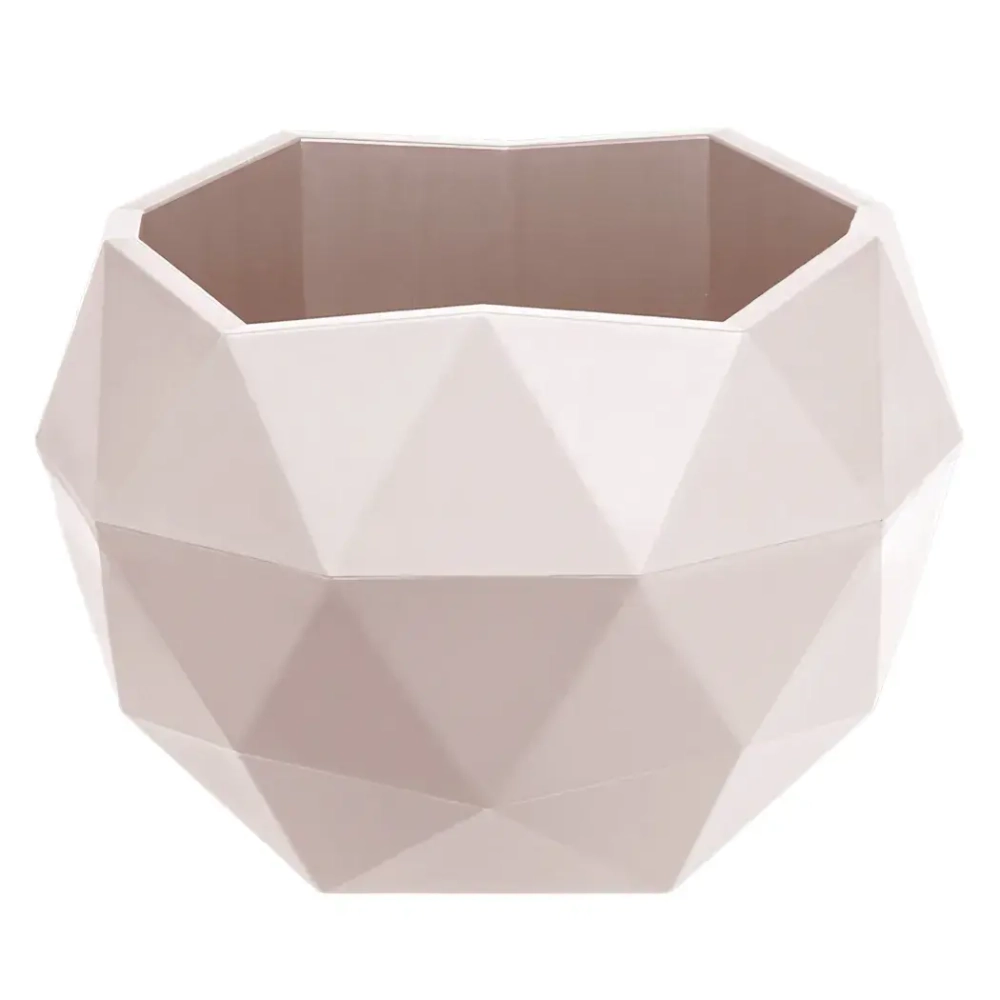 Кашпо для цветов пластиковое 2,5л d-21,8см «Топаз» Кремовый