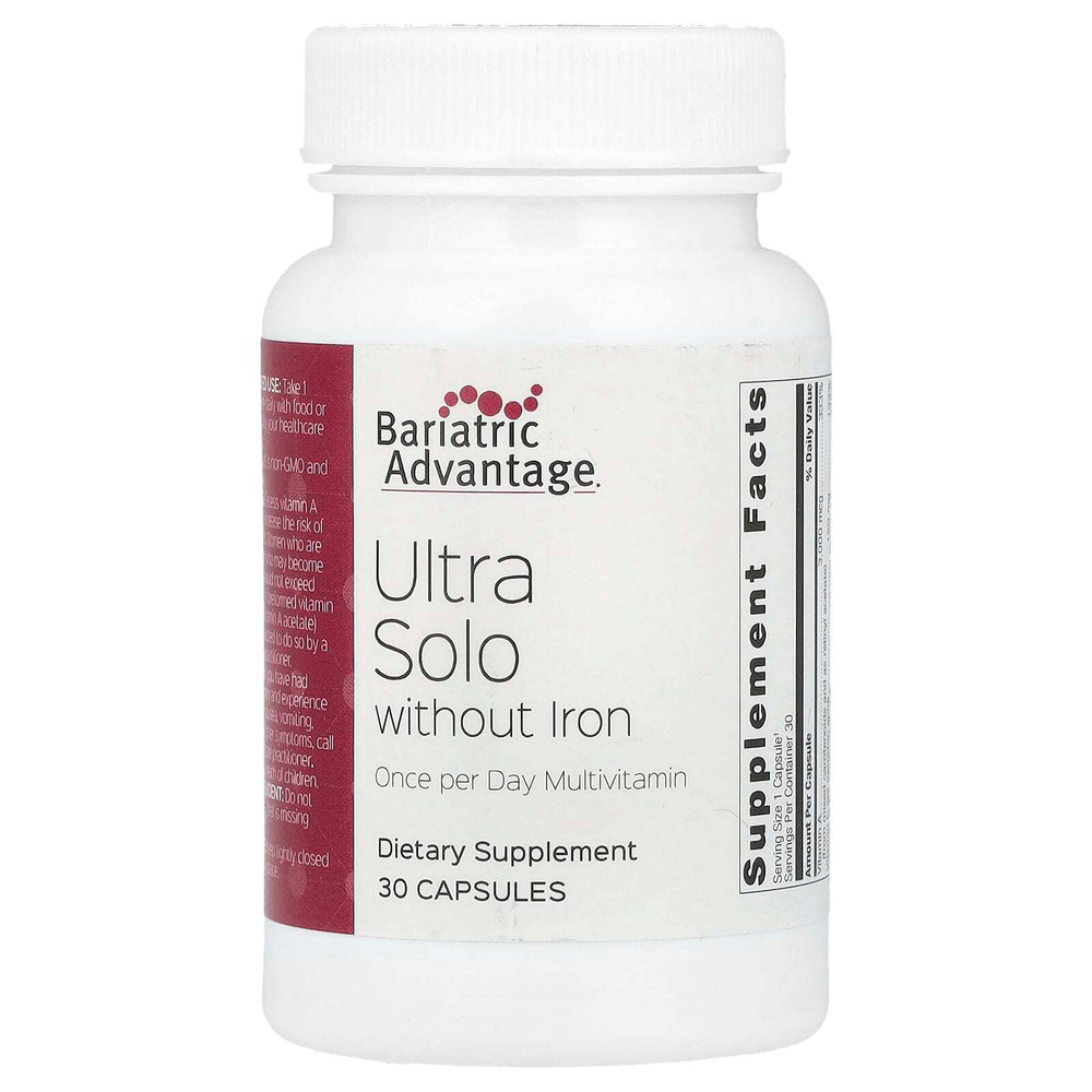 Bariatric Advantage, Ultra Solo без железа, 30 капсул