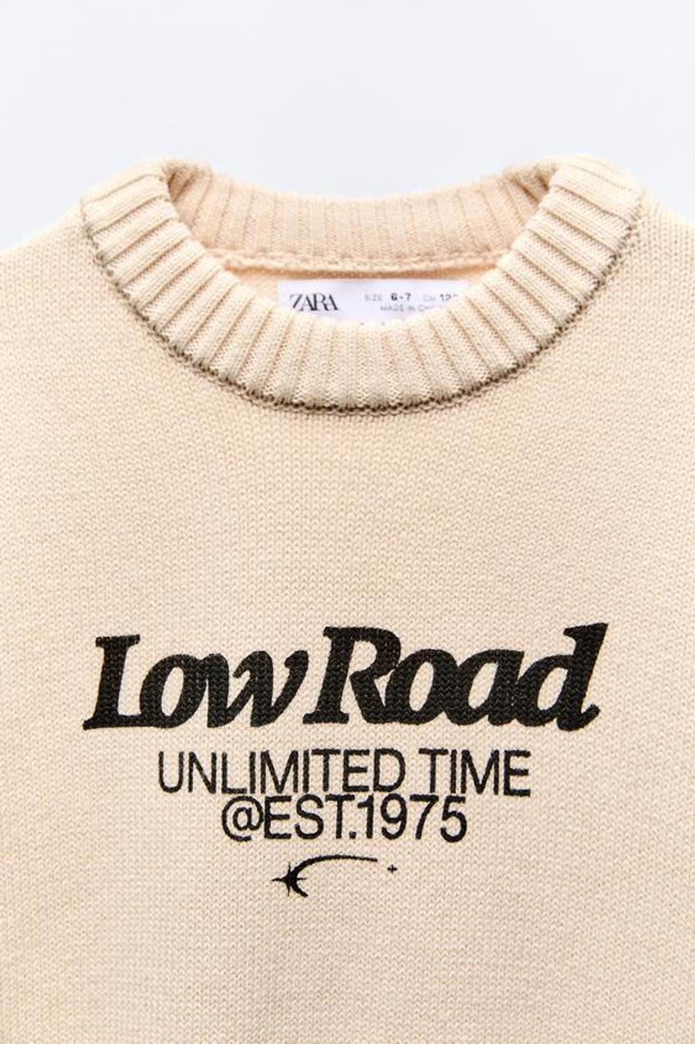 ZARA ТРИКОТАЖНЫЙ СВИТЕР, ЖЕЛТОВАТО-БЕЛЫЙ