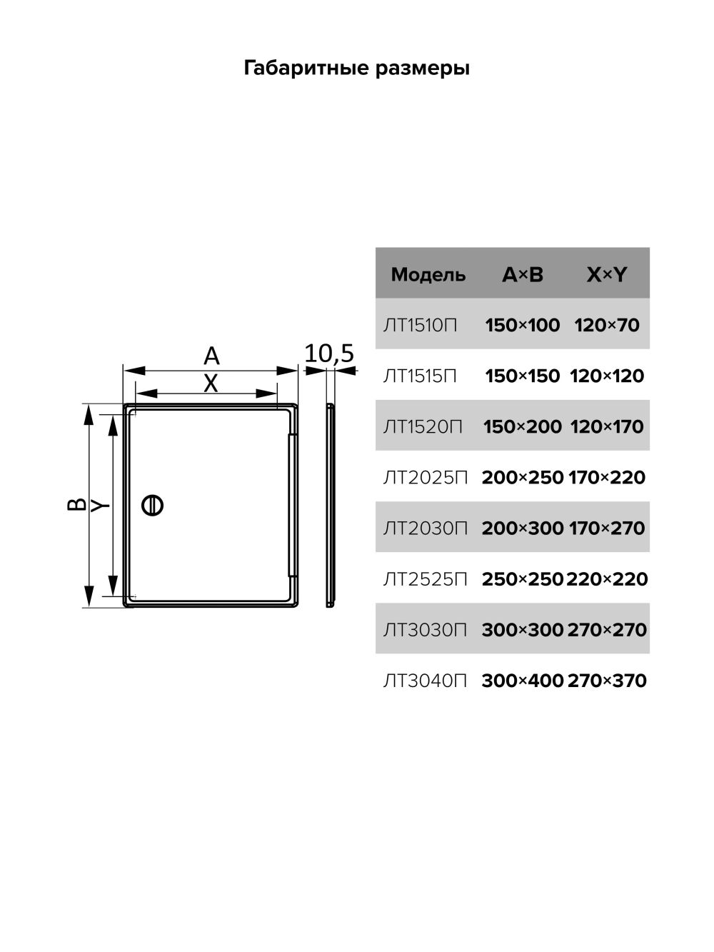 Люк ревизионный ЛТП накладной ручка-задвижка 150х150 пластик EVECS