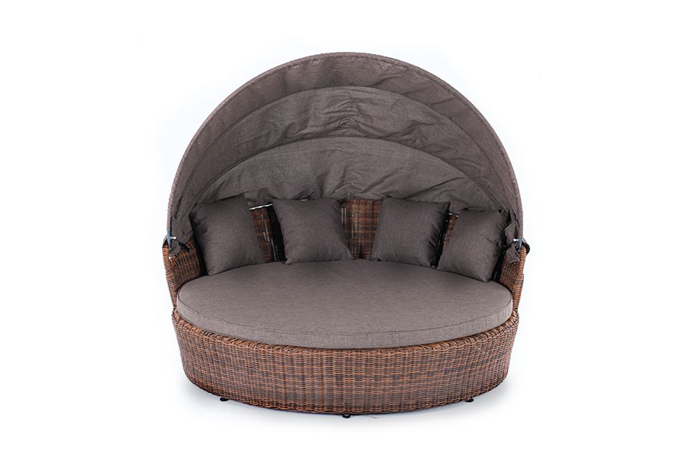 "Стильяно" плетеная кровать круглая, цвет коричневый